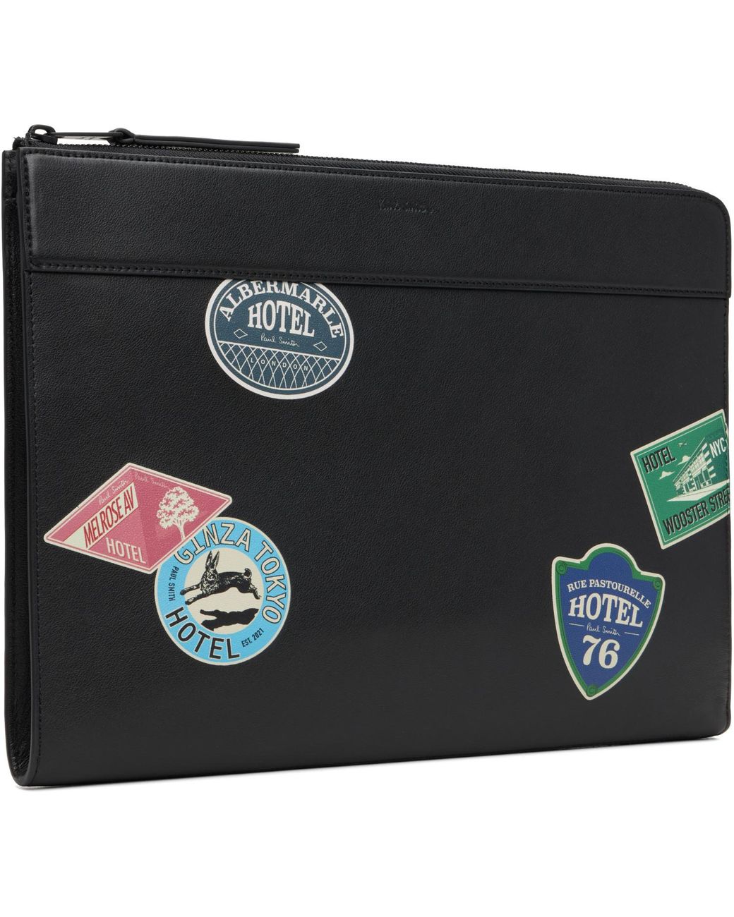 Paul Smith Black 'Hotel Stickers' Document Case for men