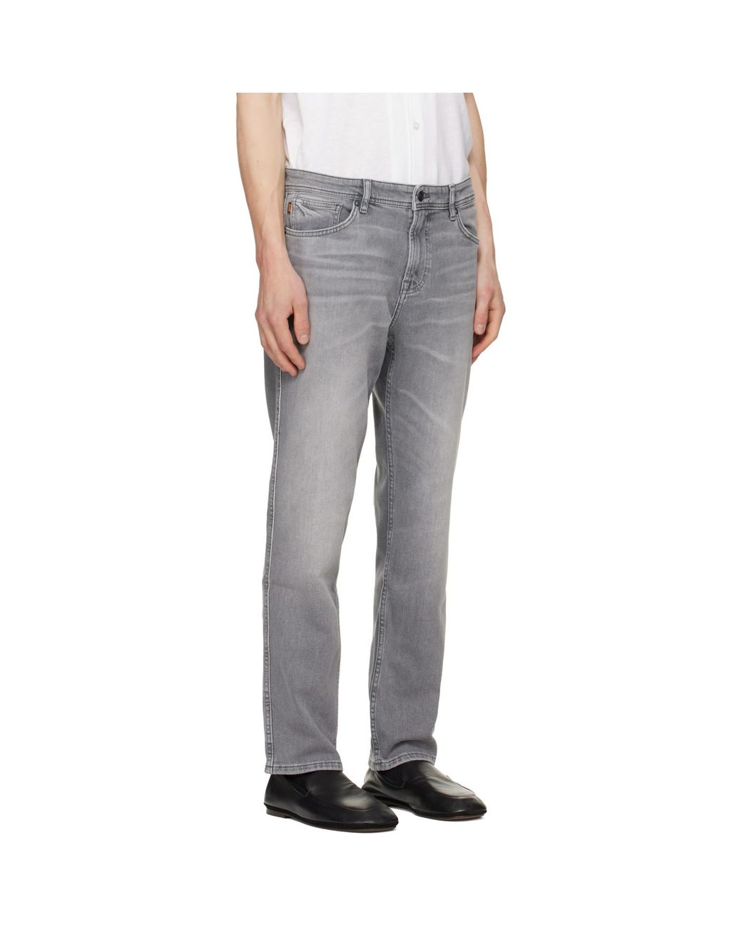 Boss Gray Maine Regular-Fit Comfort-Stretch Jeans for men