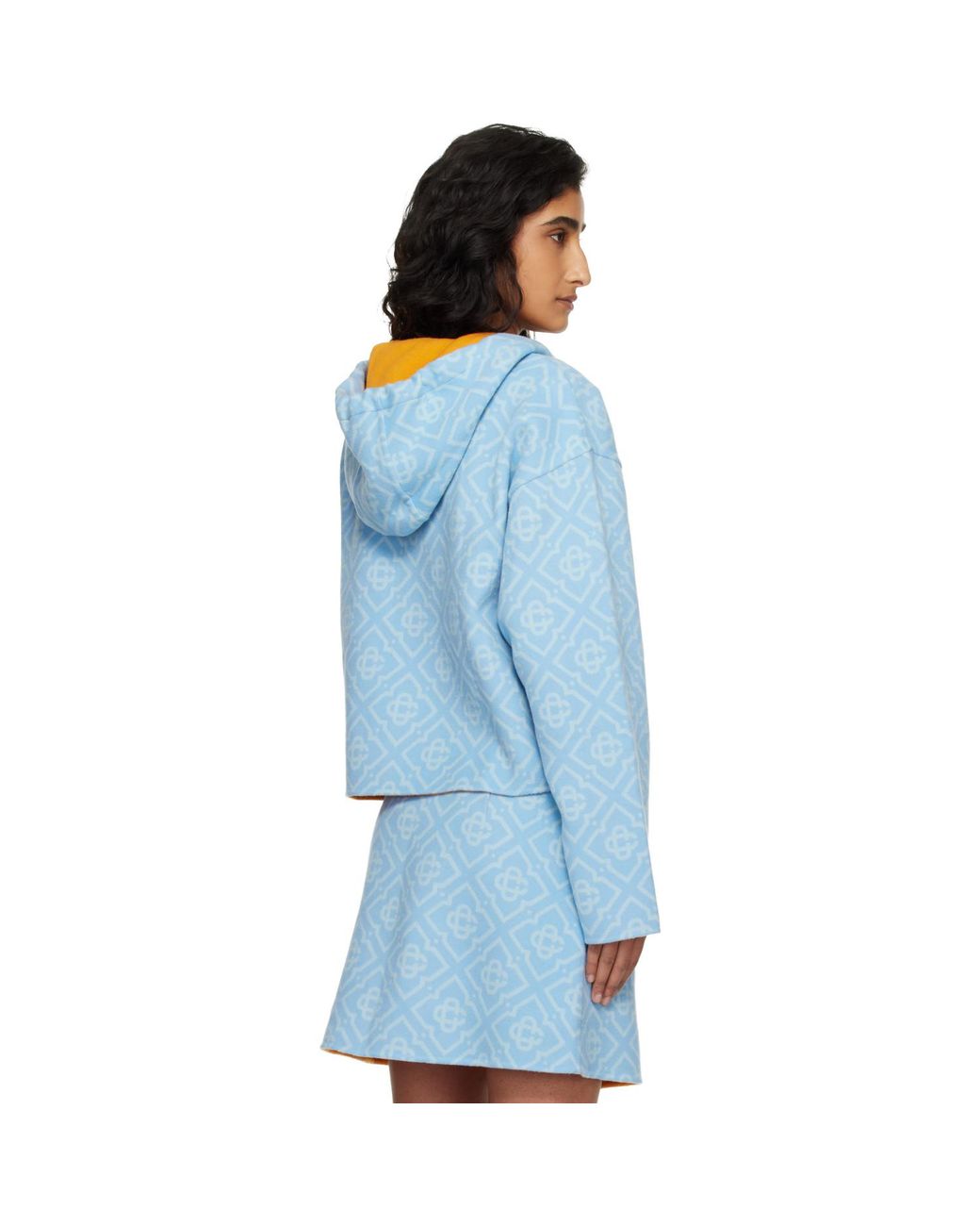Casablanca Blue Double Faced Wool Hoodie