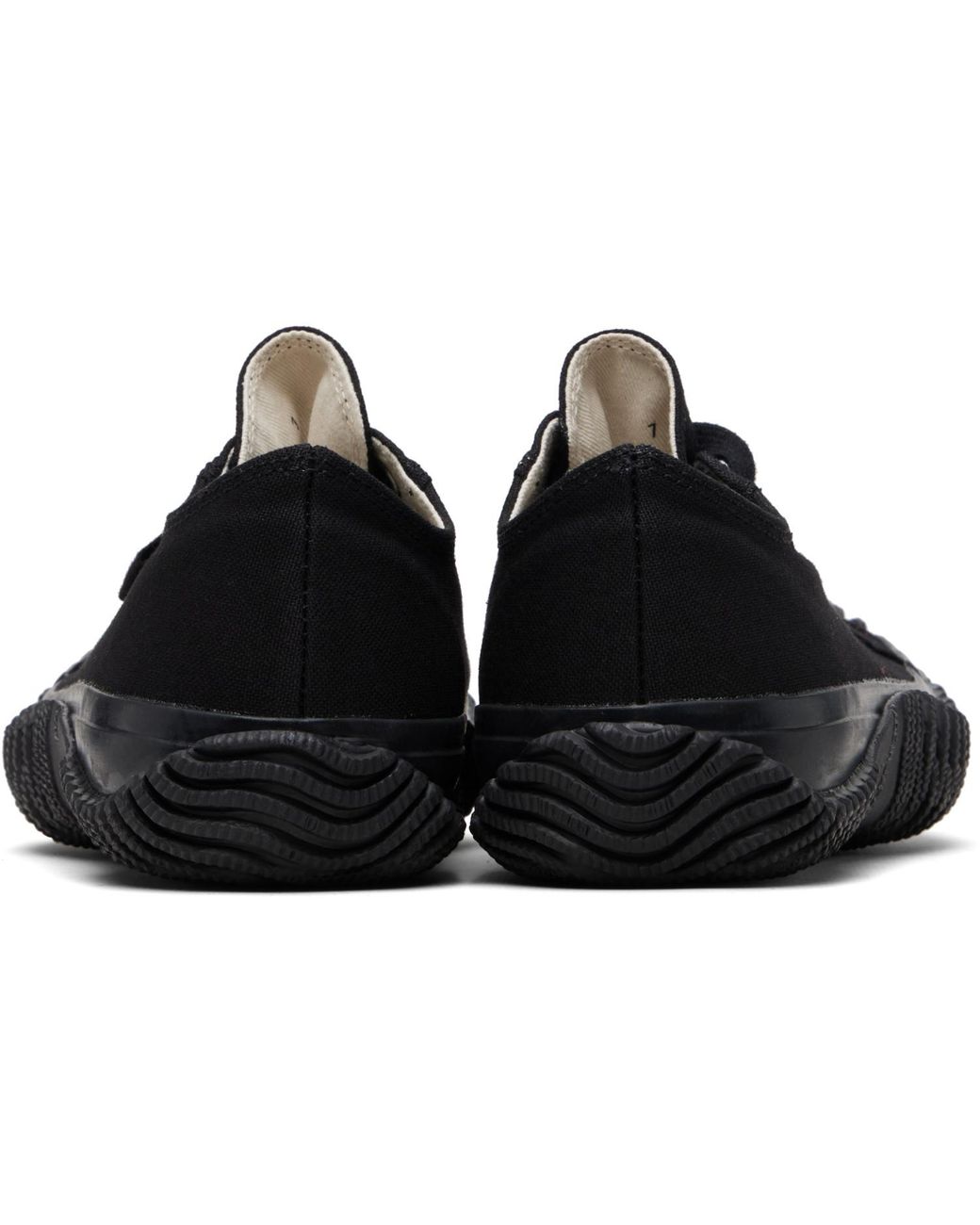 Y's Yohji Yamamoto Black Cotton Canvas Low-Top Sneakers