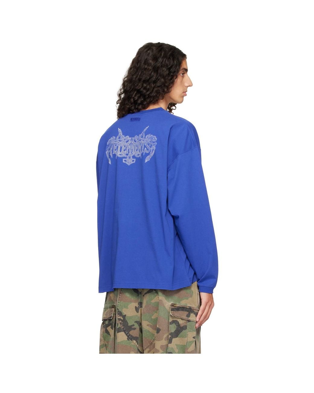 Vetements Blue 'Antihate' Longsleeve T-Shirt for men