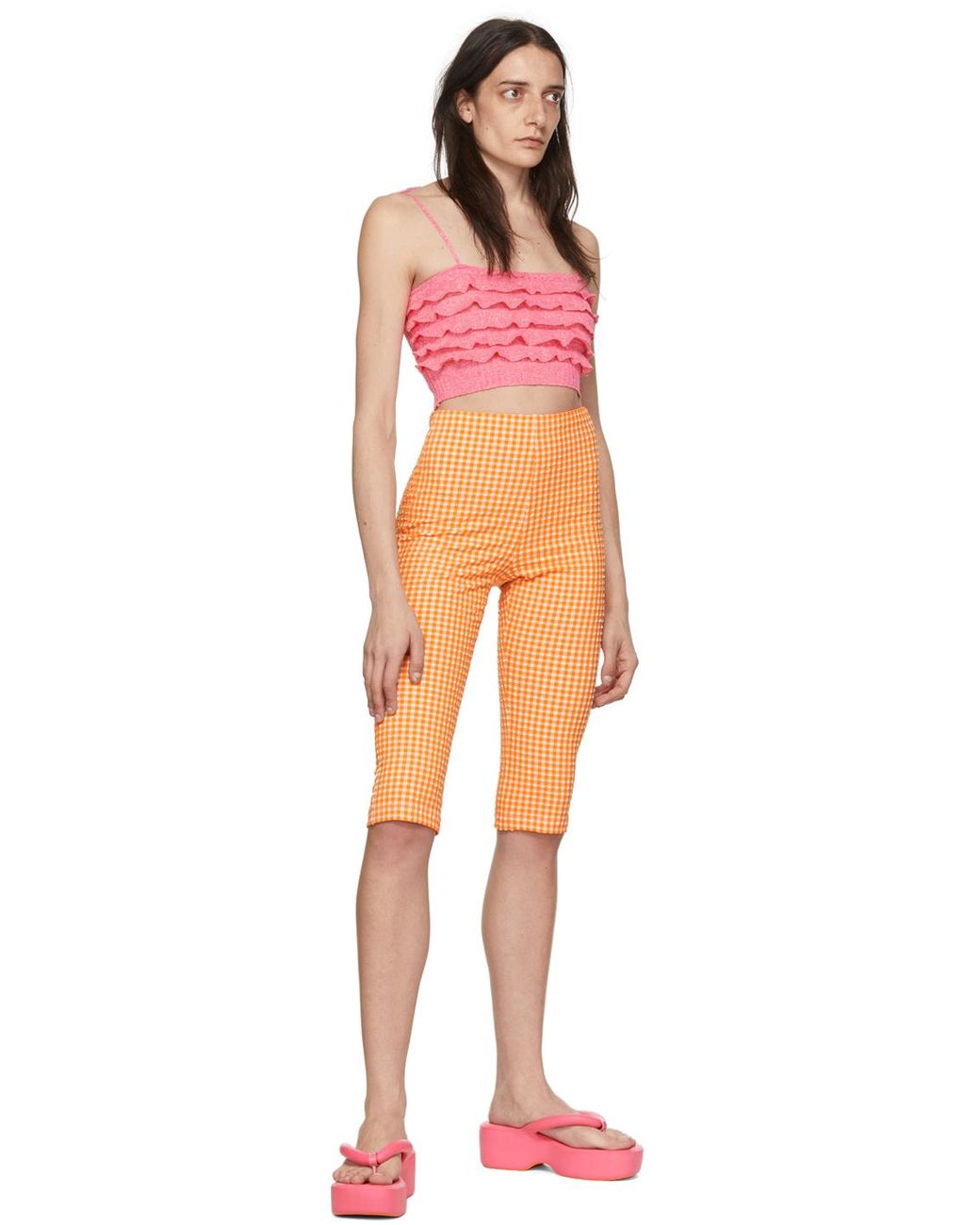 MSGM Multicolor Gingham Cycling Shorts