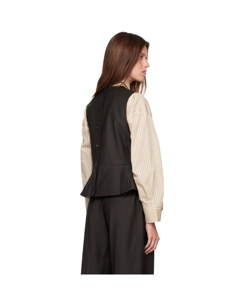 Cordera Black Tailored Peplum Top