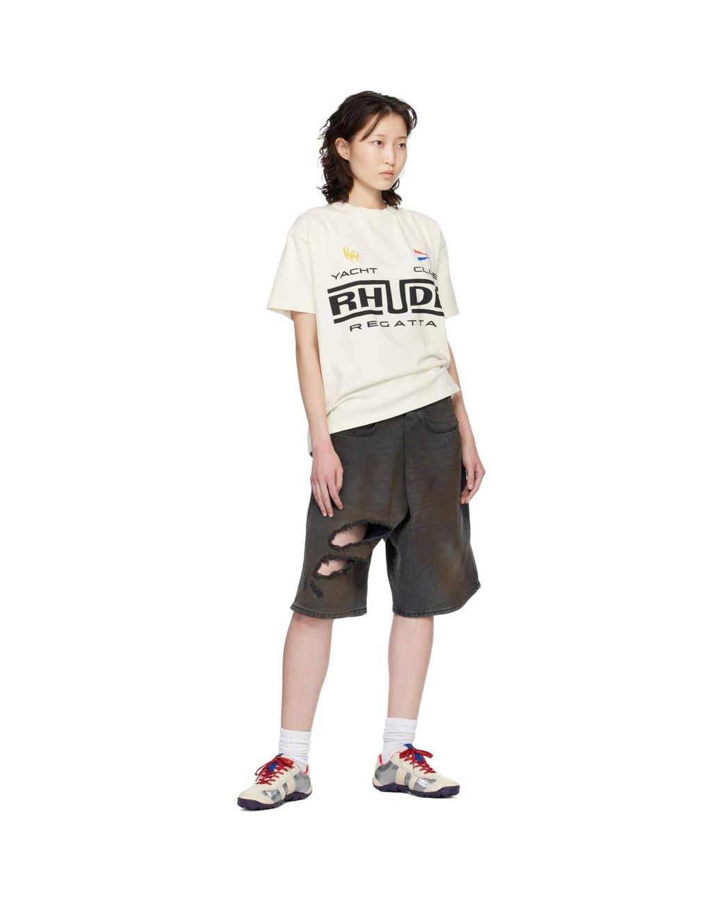 Rhude Black Off- Regatta Club T-Shirt