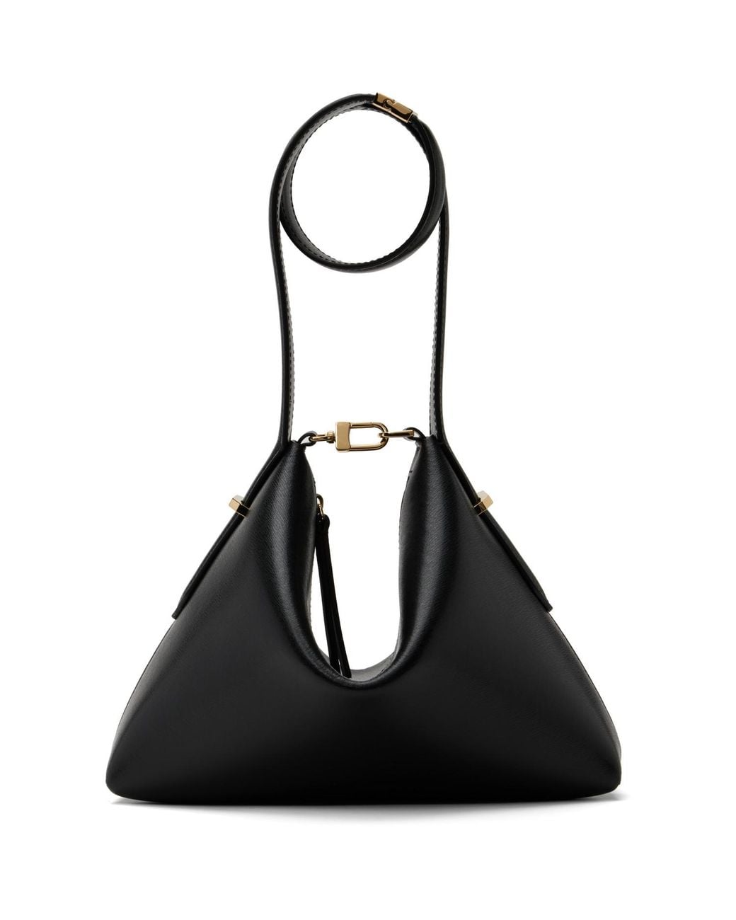 Totême Black Bevel Leather Wristlet Clutch