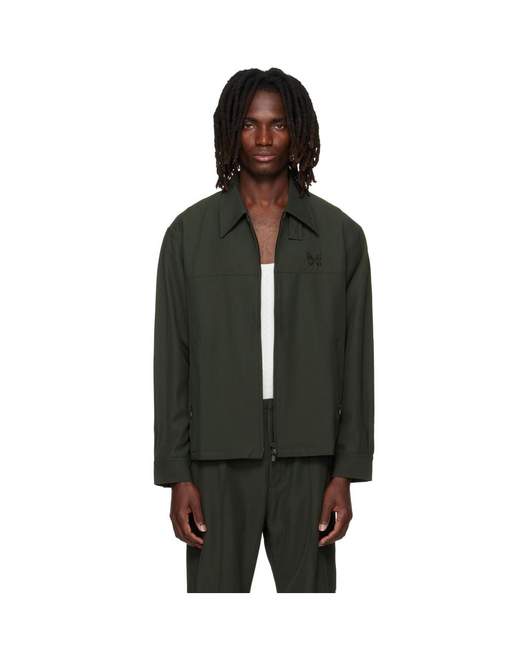 Needles Green Khaki Cavalry Twill Sport Jacket for men