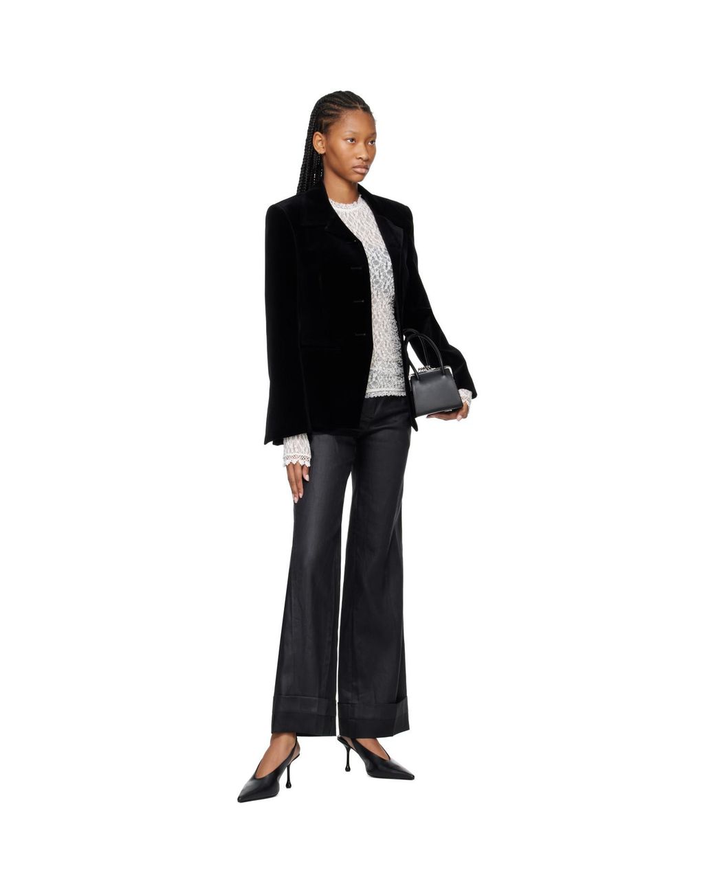 Rohe Black Classic Fitted Velvet Blazer