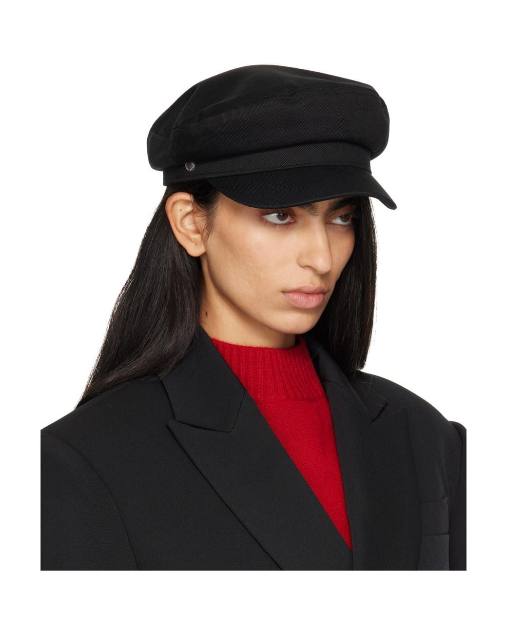 Rag & Bone Black Eleanor Newsboy Cap