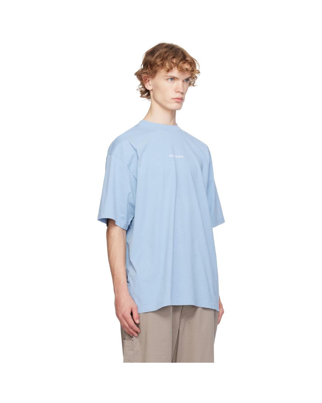 Balenciaga Blue Back Medium Fit T-Shirt for men