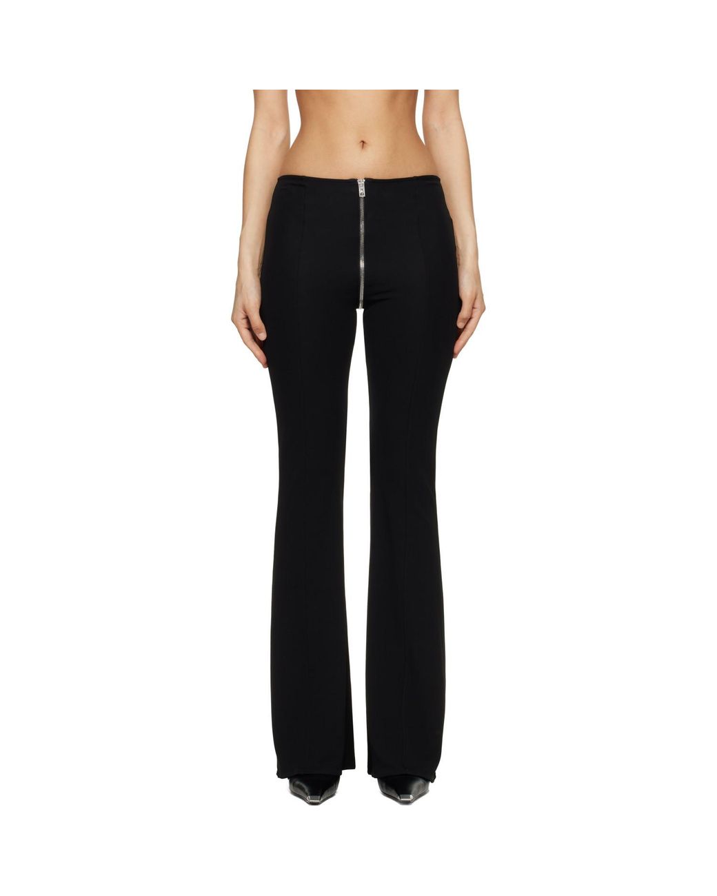 Alexander Wang Black Mid-Rise Zipper Trousers