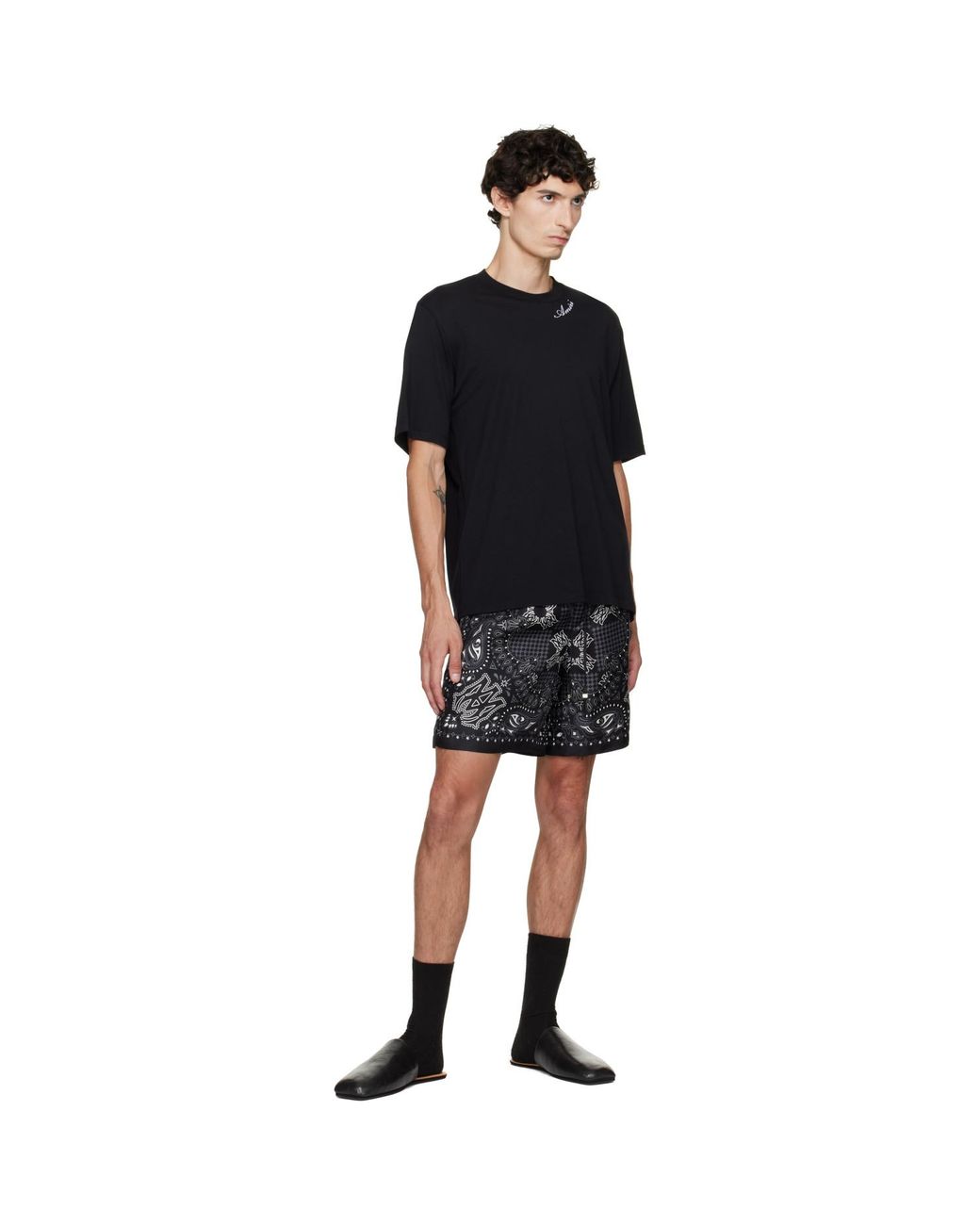 Amiri Black 'Ma' Check Shorts for men