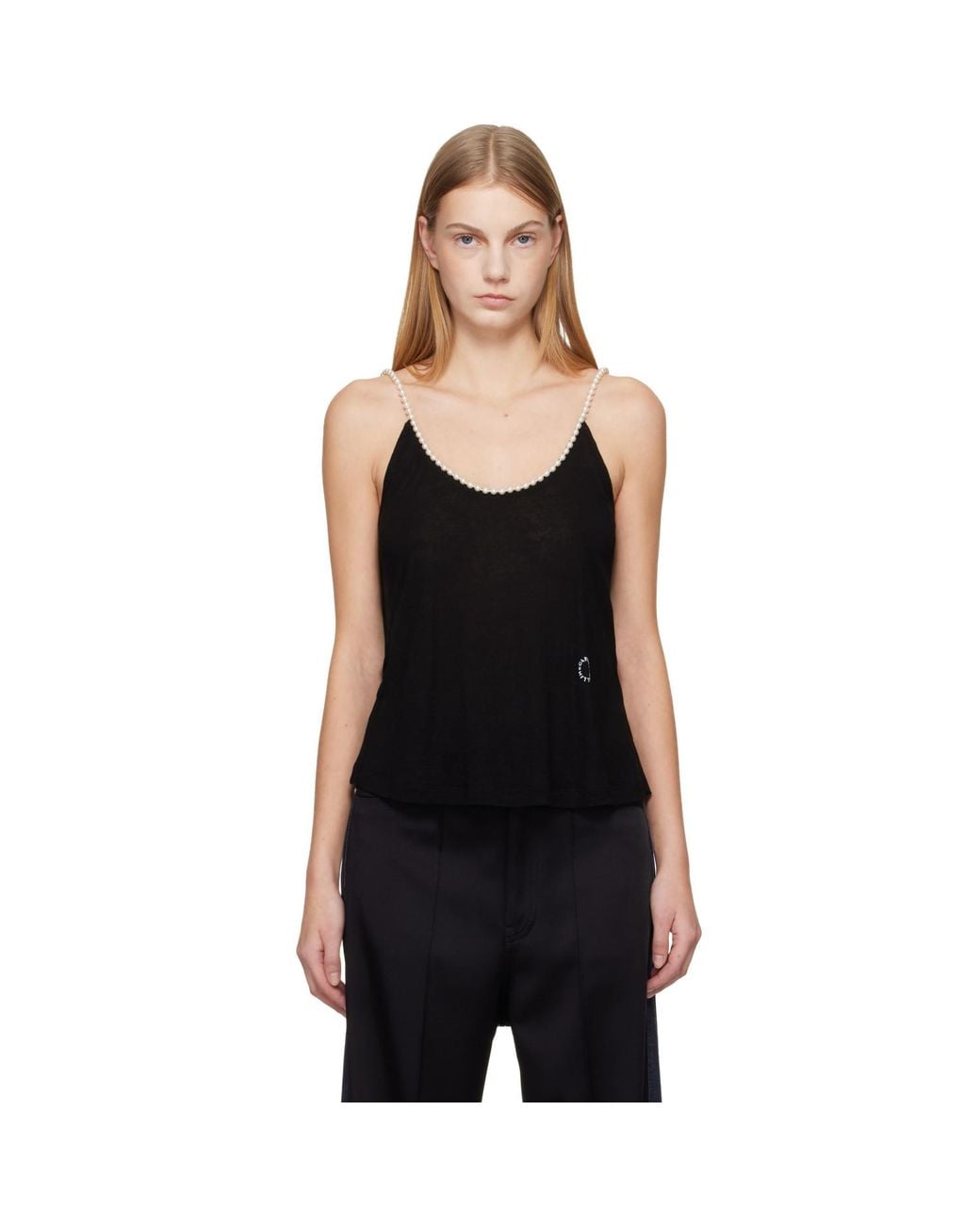 Stella McCartney Black Pearl Embroidery Top