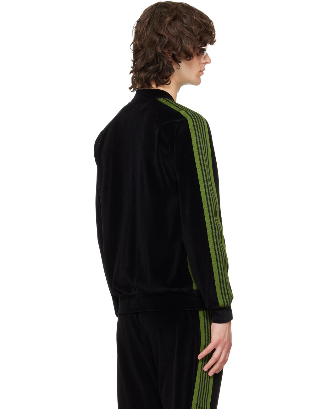 Needles Black Rib Collar Track Jacket for men