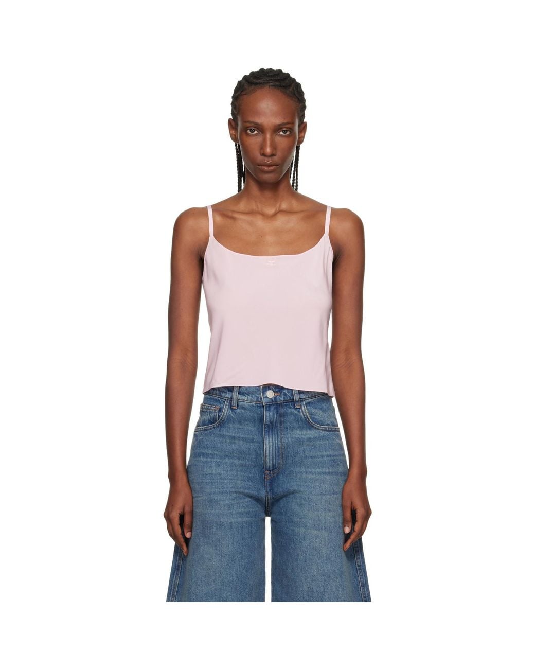 Courreges Black Lingerie Silk Top