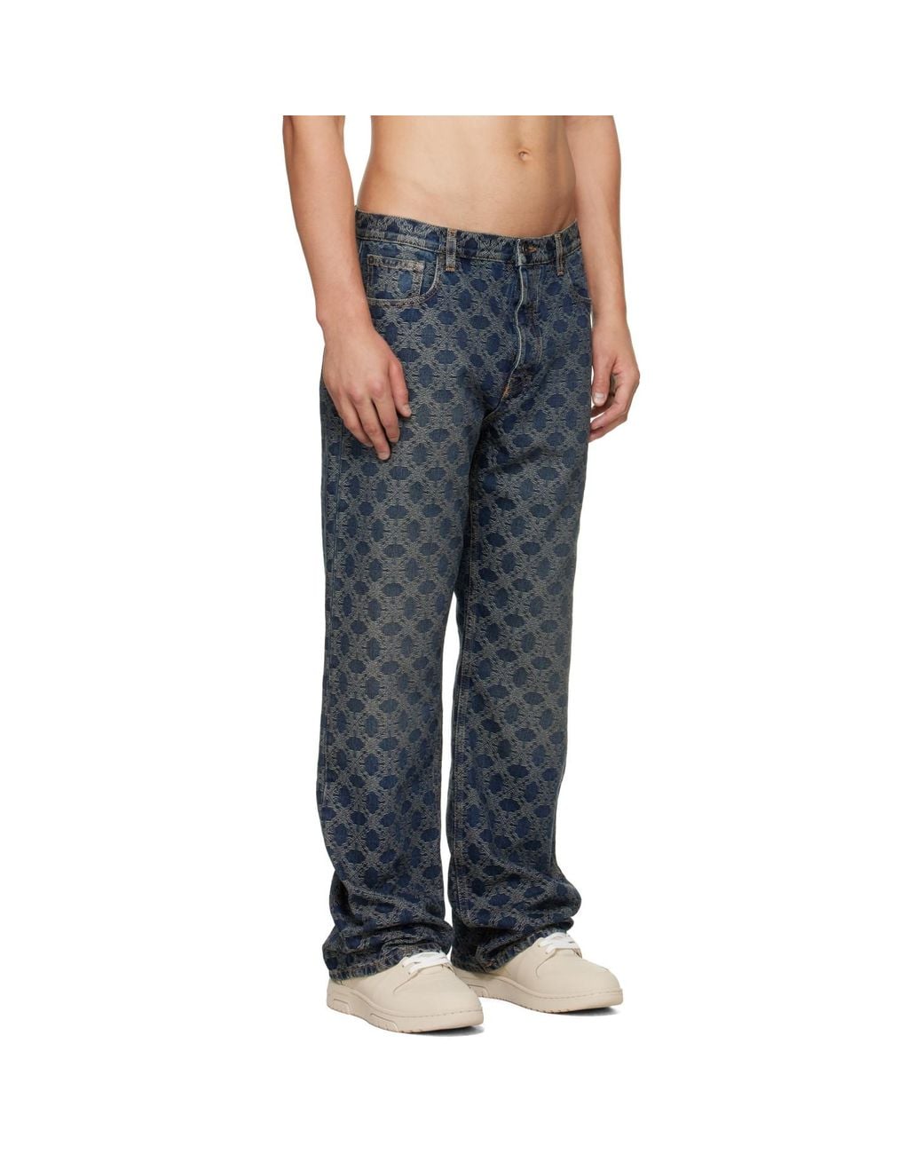 Off-White c/o Virgil Abloh Blue Arrow Monogram Slim Relax Jeans for men