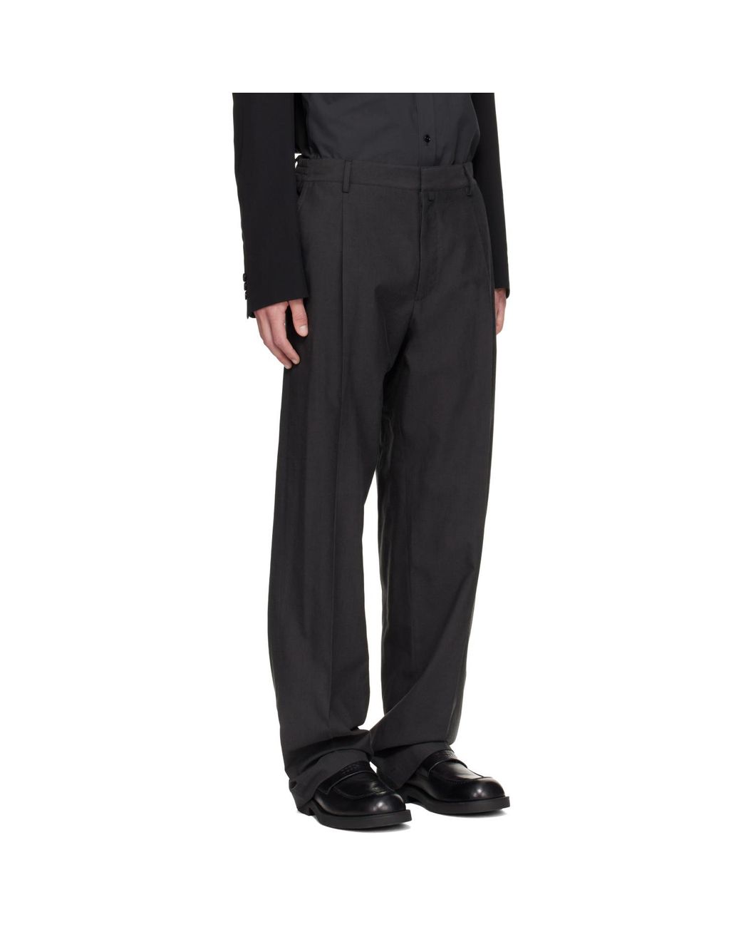 MM6 by Maison Margiela Black Wool Twill Trousers for men