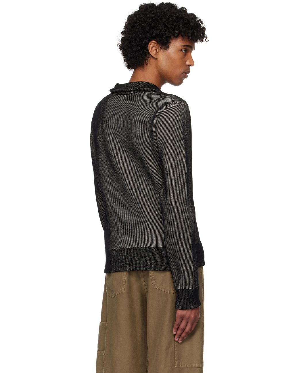 【関税込み】Dries Van Noten ブラック ジップアップセーター Dries Van Notenのブラック ジップアップセーターがセール中