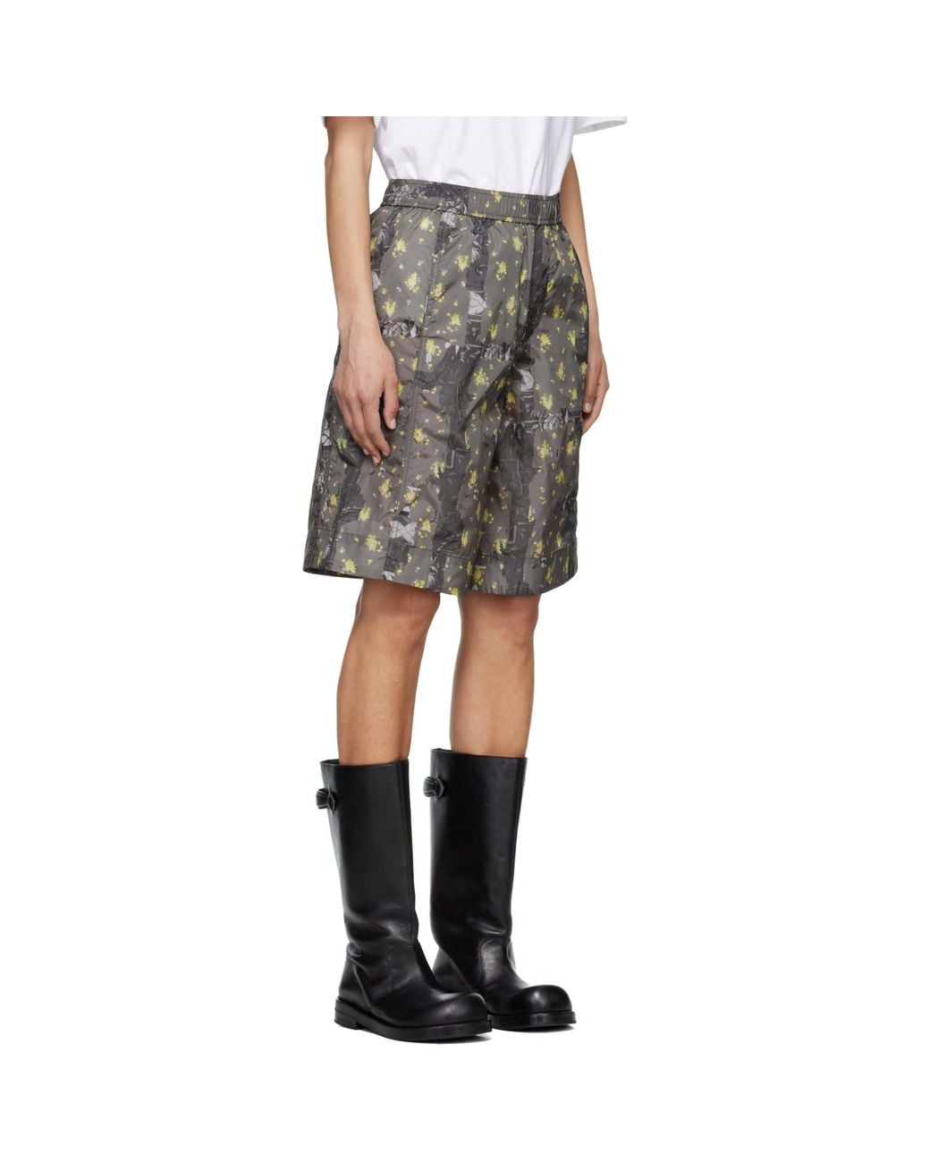 Ganni Black Printed Flyweight Nylon Boy Shorts