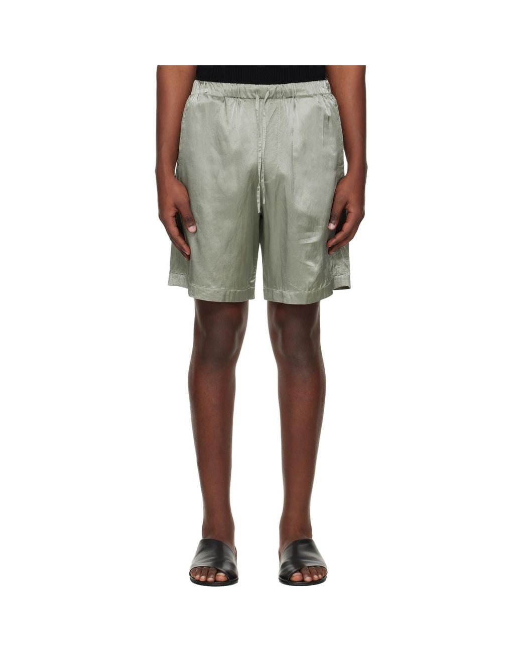 Dries Van Noten Green Viscose Cotton Shorts for men