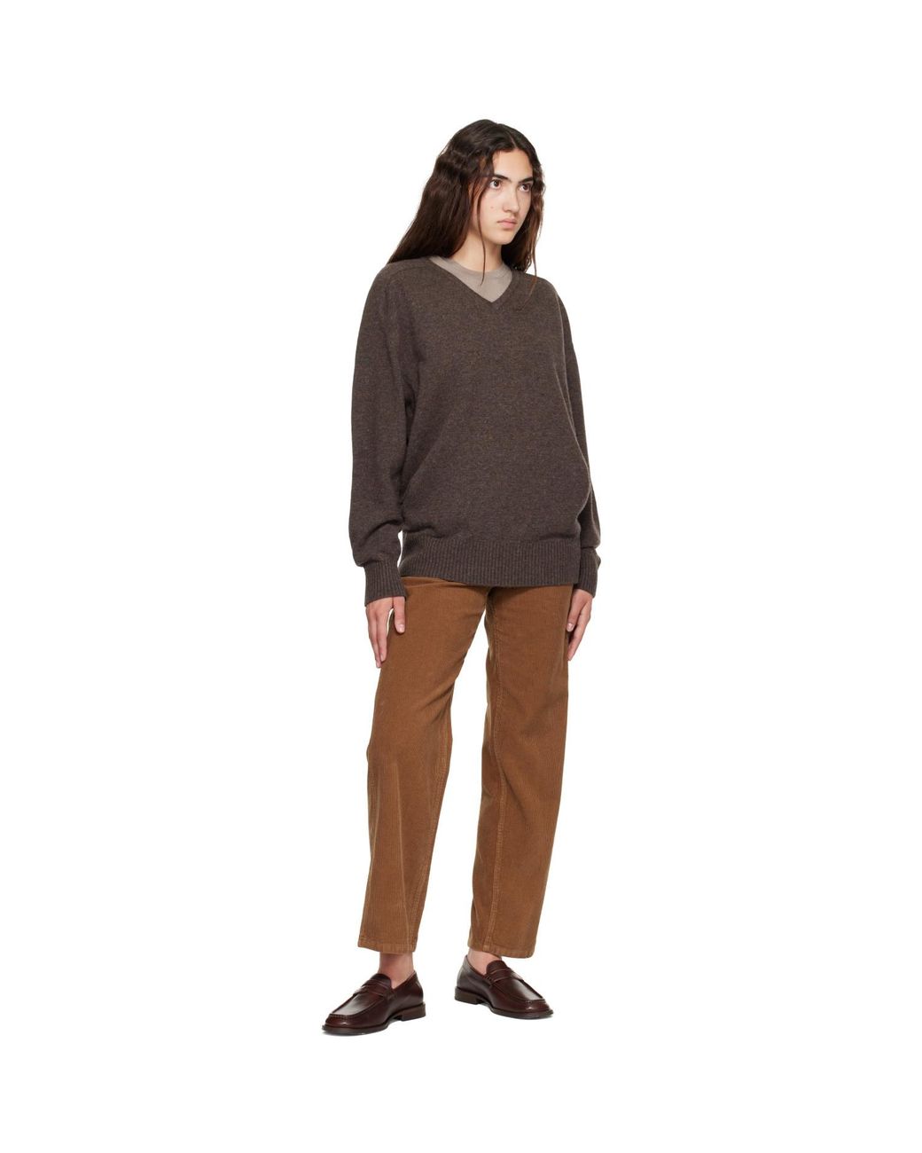 NOTHING WRITTEN Brown Carna V-Neck Sweater