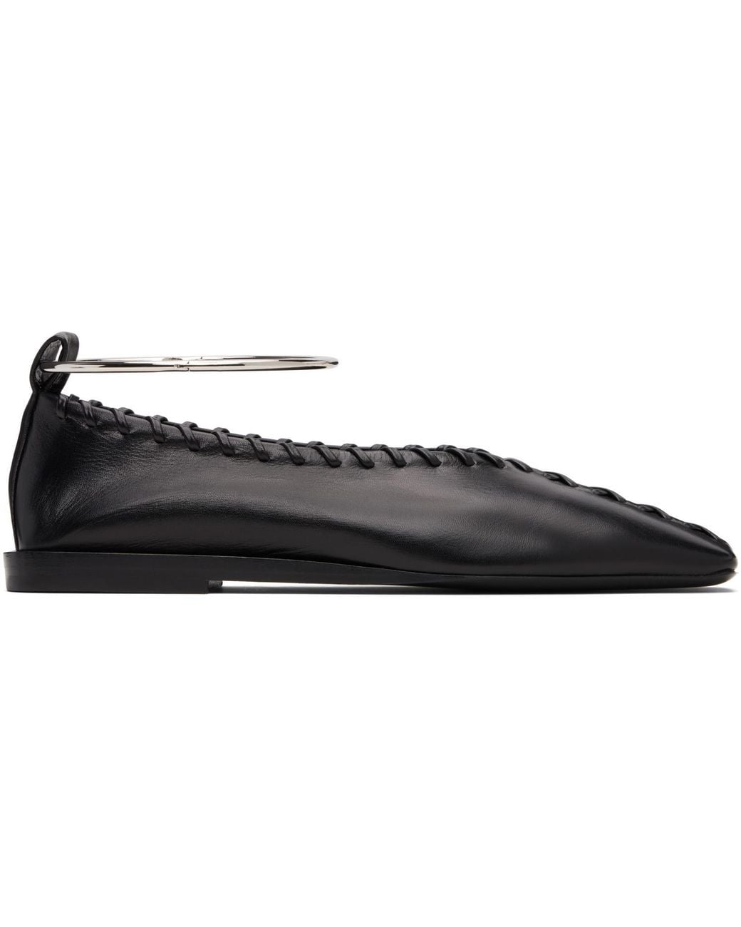 Jil Sander Black Ring Ballerina Flats