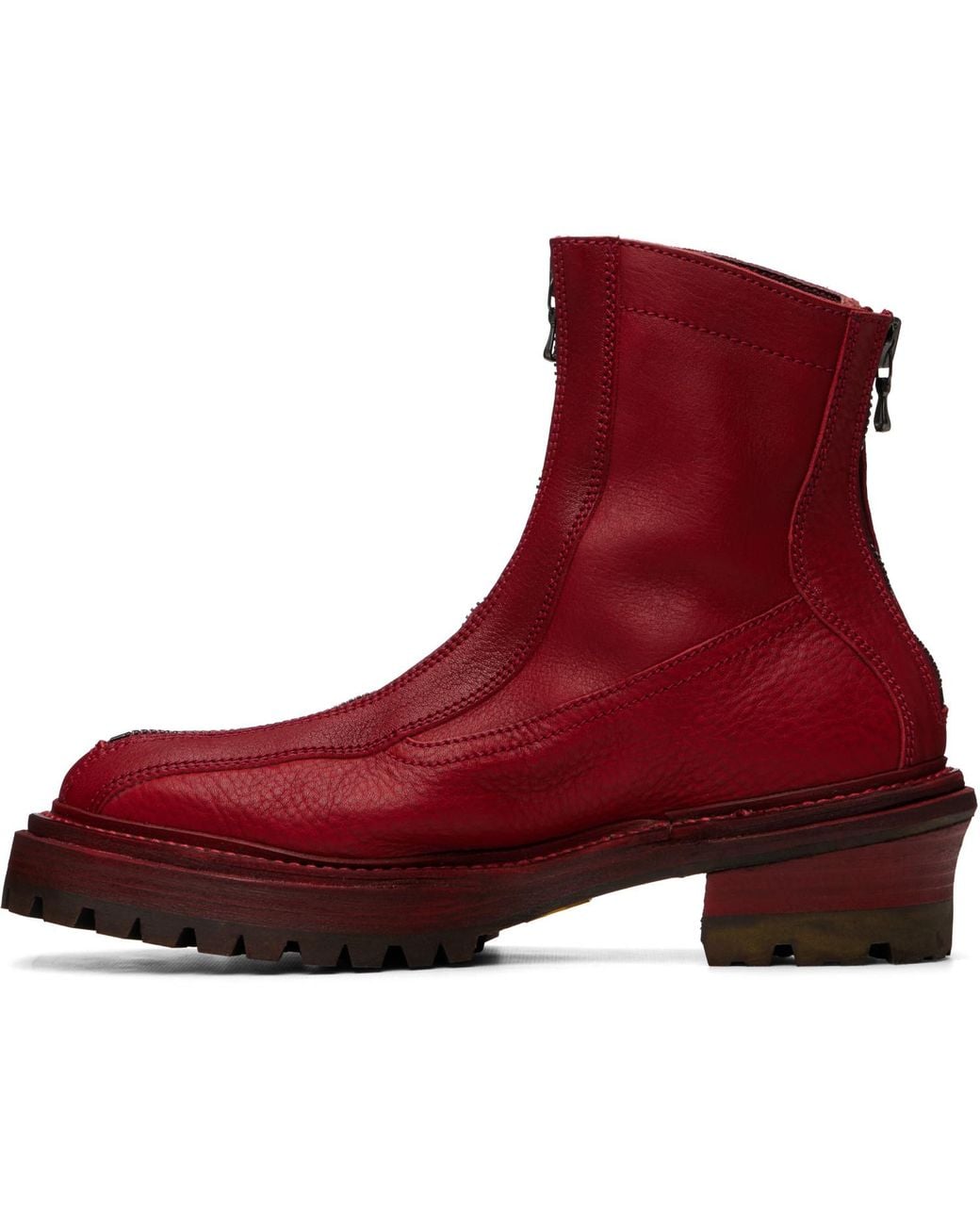 Julius Red Front Zip Boots for men