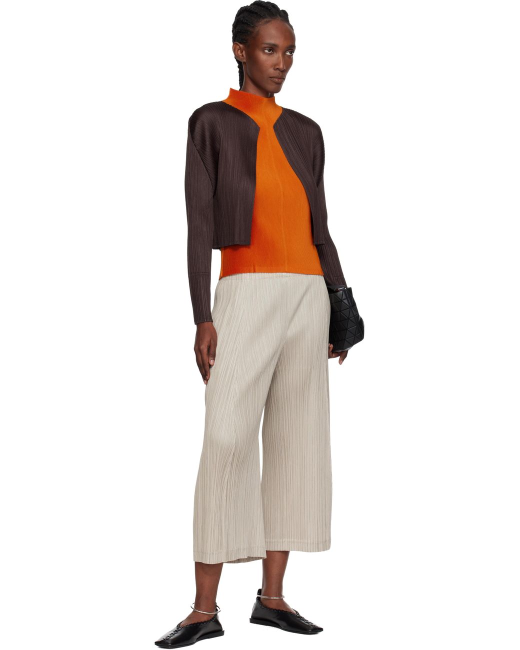 Pleats Please Issey Miyake Mist July Tank Top in Orange | Lyst