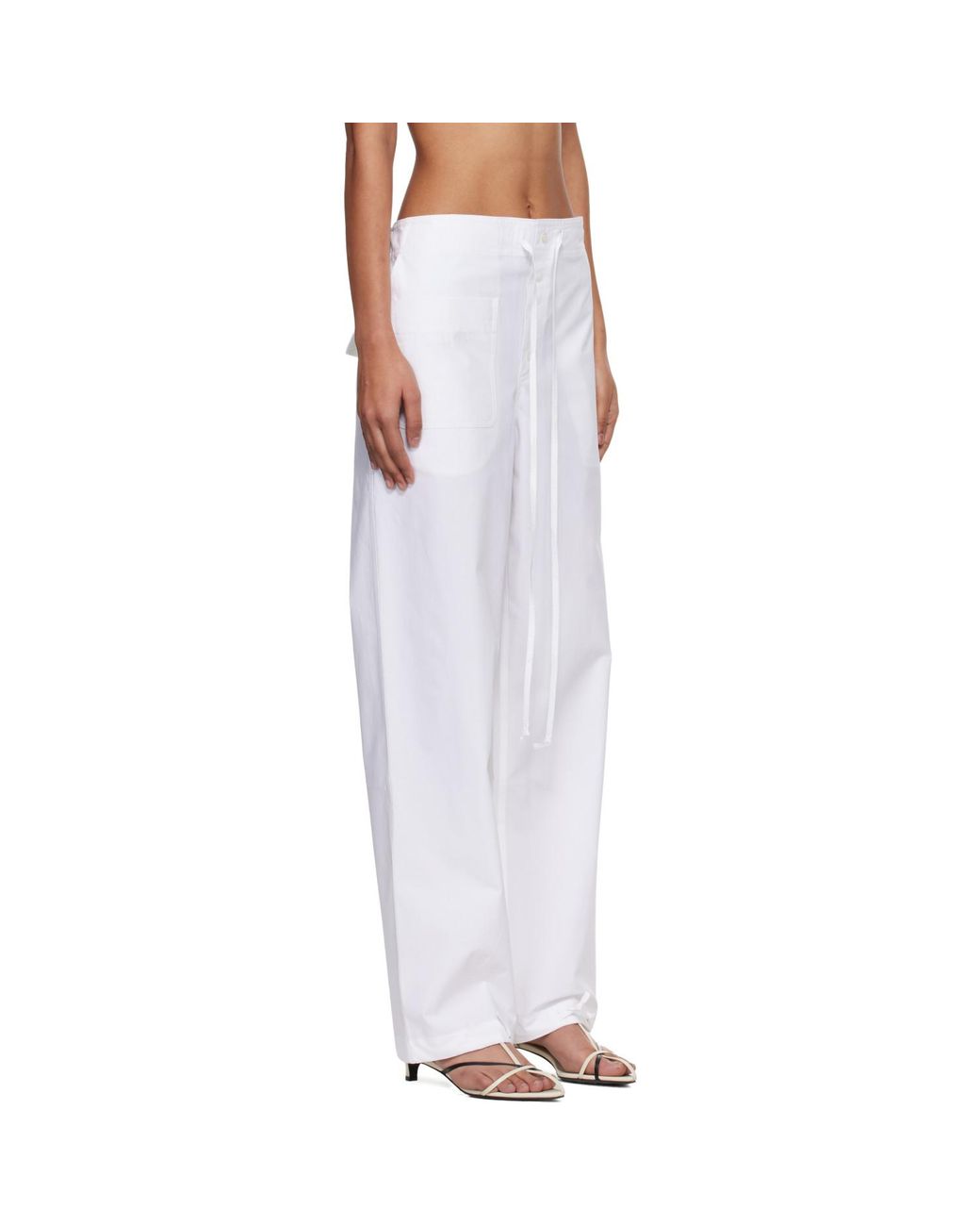 Victoria Beckham White Cargo Trousers