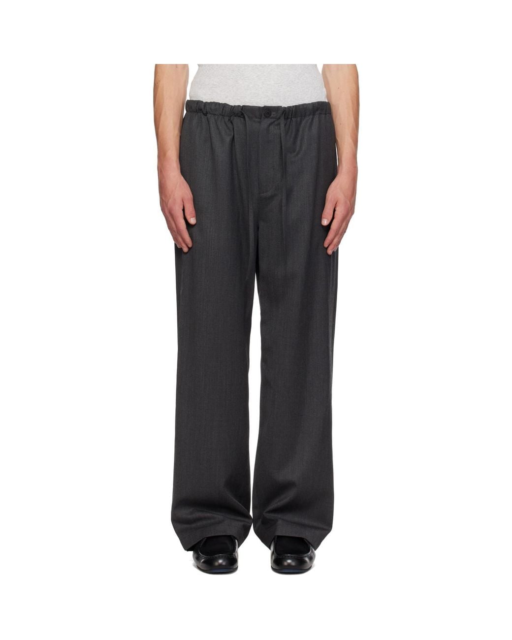 LE17SEPTEMBRE Black Elasticized Easy Trousers for men