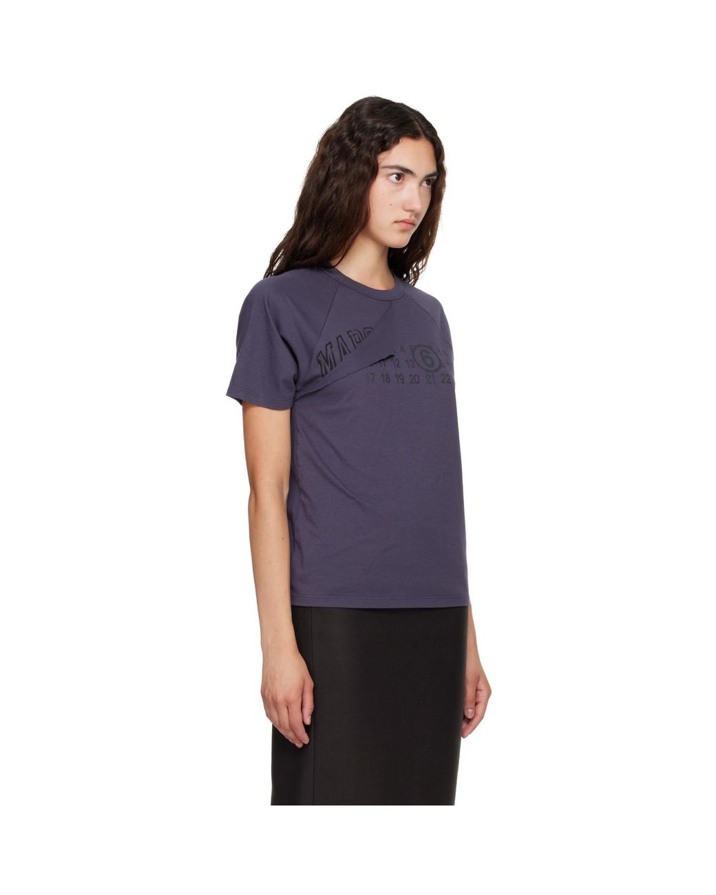 MM6 by Maison Margiela Blue Folded Logo T-Shirt
