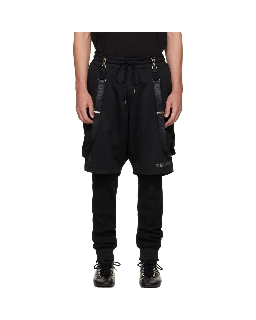 MASTERMIND WORLD Black Layered Trousers for men
