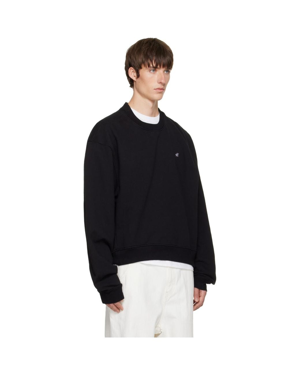 HYACYN Black Embroidery Sweatshirt for men
