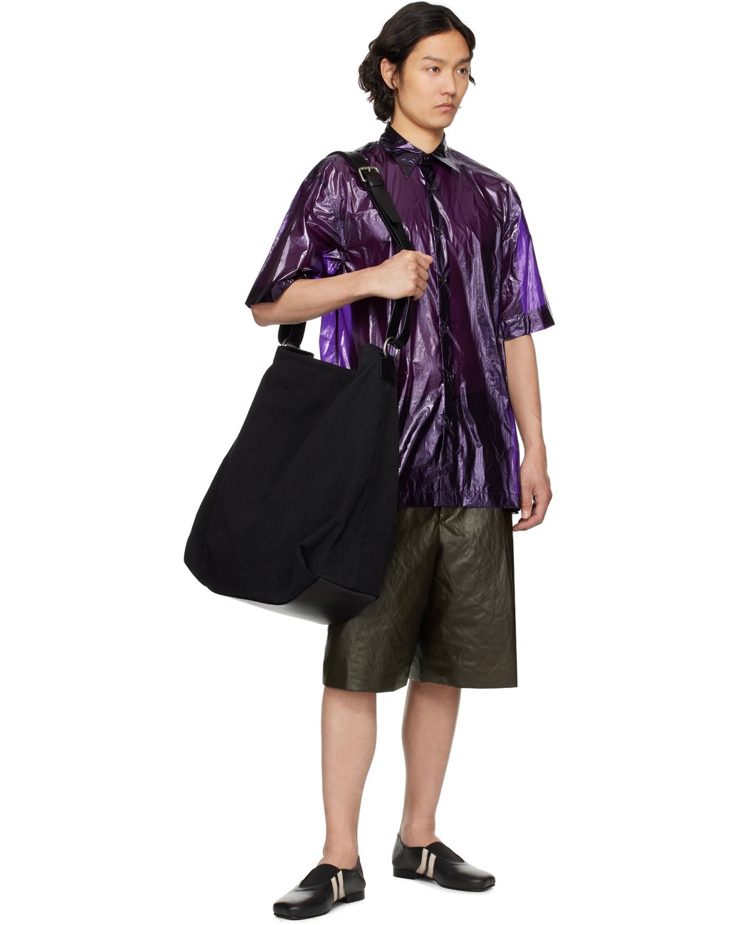 Dries Van Noten Purple Sheer Shirt for men