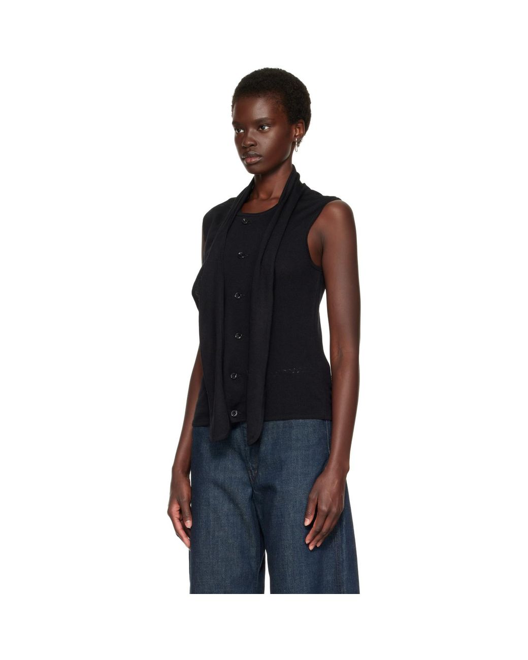 Lemaire Black Asymmetrical Cardigan
