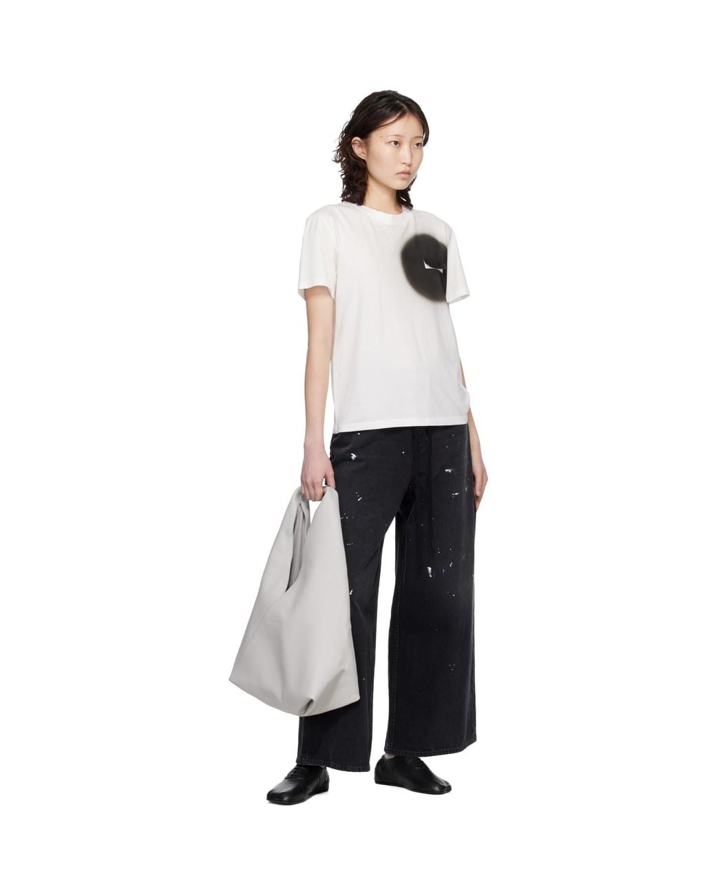 MM6 by Maison Margiela Black Off- Spray Paint T-Shirt