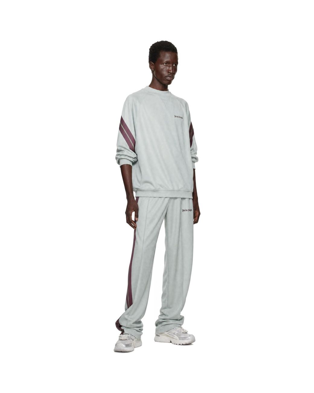 Palm Angels Gray Urban Logo Track Pants for men