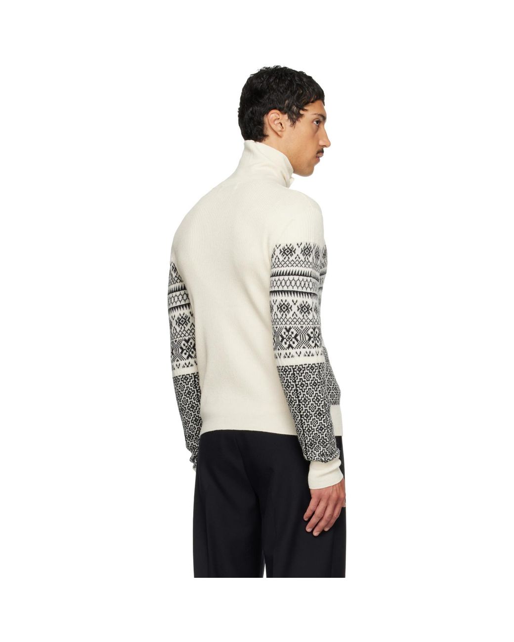Dries Van Noten Gray Off- Jacquard Wool Cardigan for men