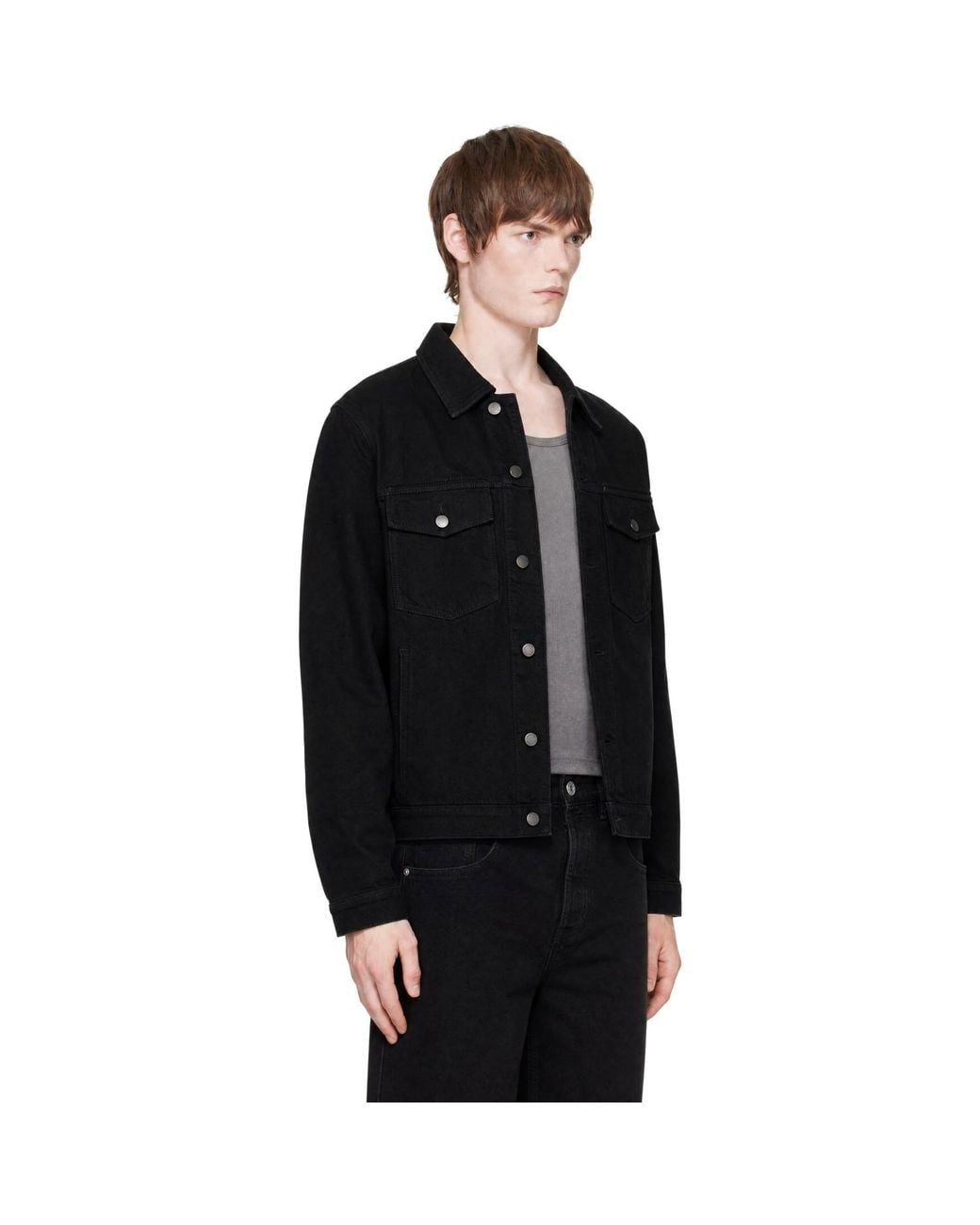 Entire studios Black Classic Denim Jacket for men