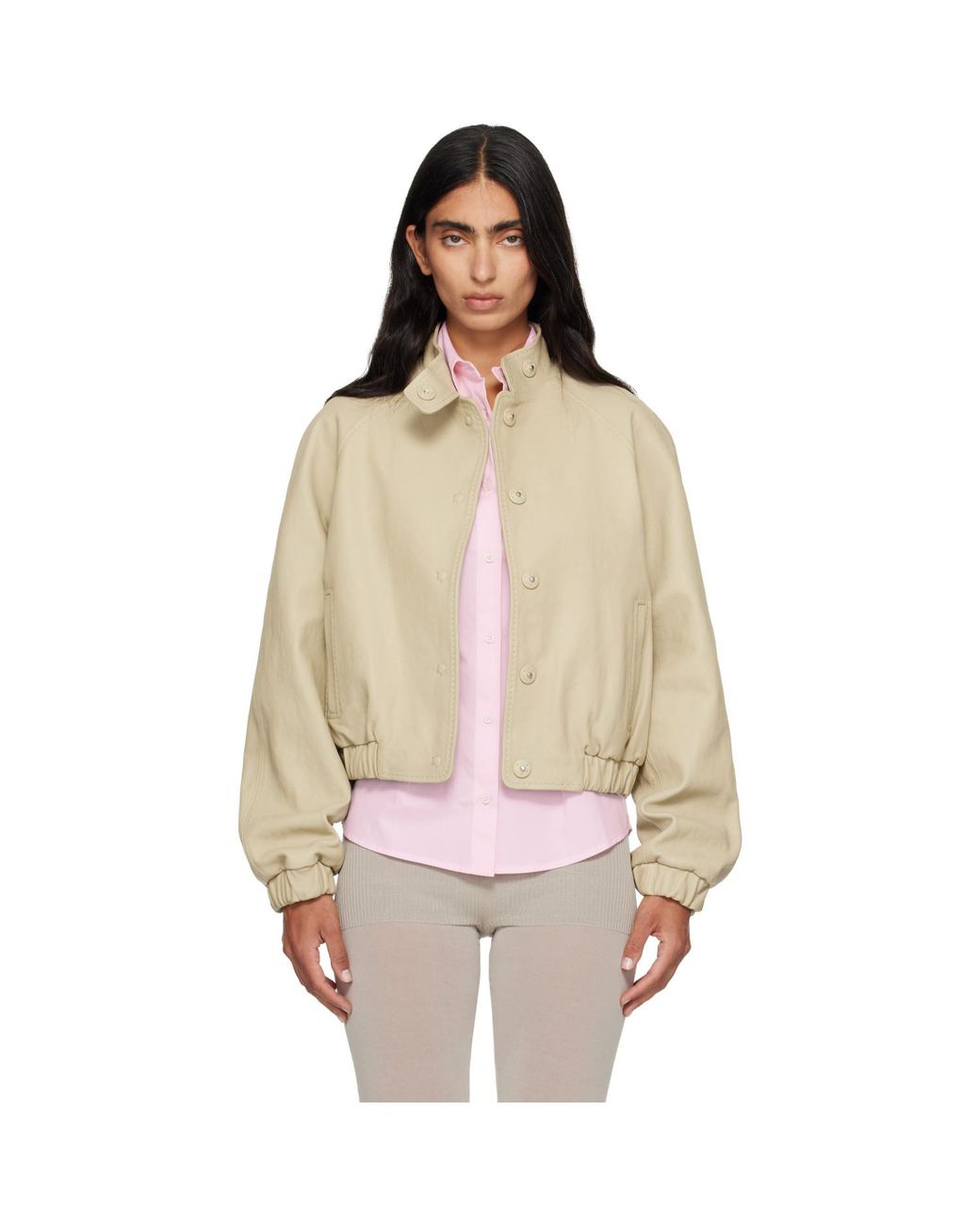 Paloma Wool Natural Raim Leather Jacket