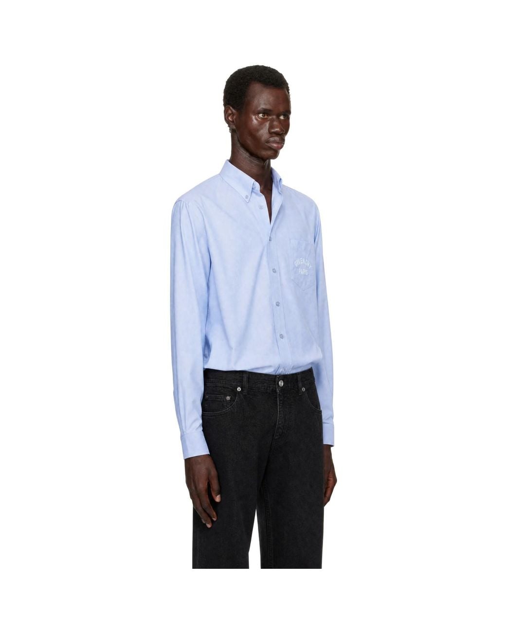 Givenchy Blue Classic Fit Button Down Shirt for men