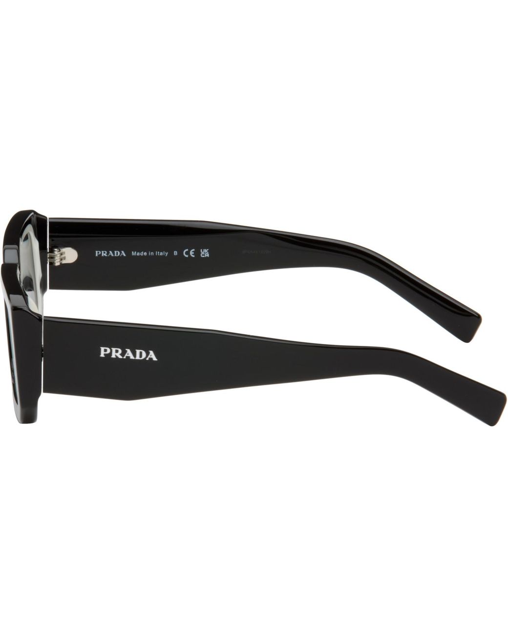 Prada Black Square Acetate Chunky Sunglasses for men