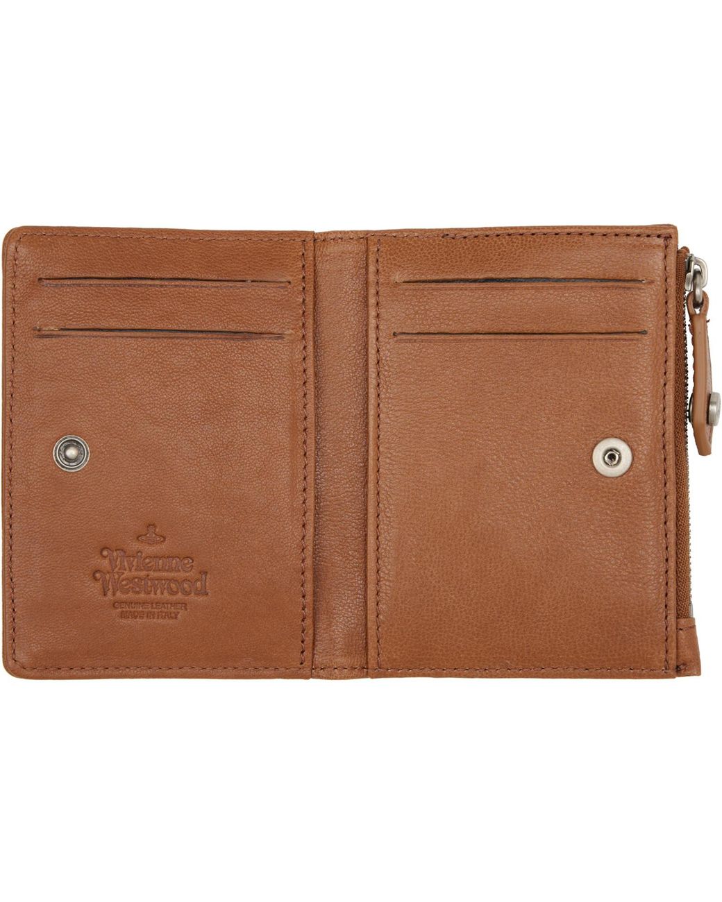Vivienne Westwood Brown Slim Flap Card Holder for men