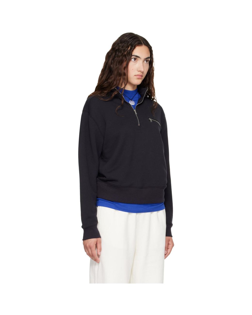 Literary Sport Blue Jane Quarter Zip Sweatshirt