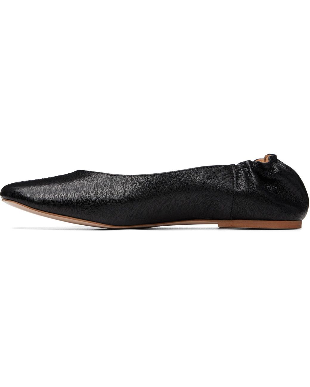 A.P.C. Black Square-Toe Leather Ballerina Flats