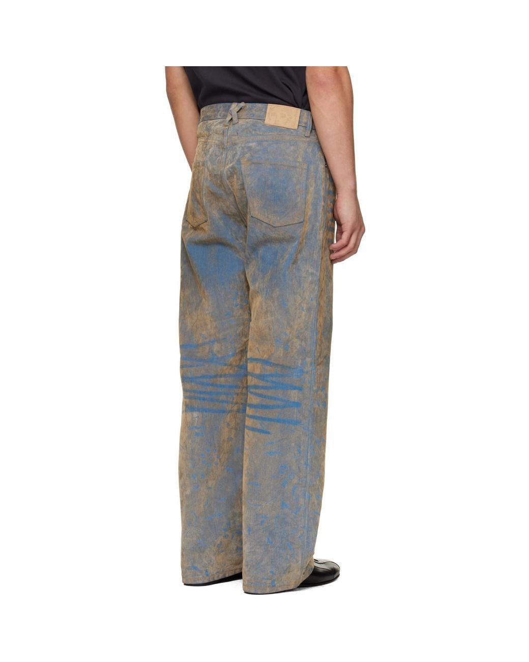 Kidsuper Blue Floral Badge Flocked Jeans for men