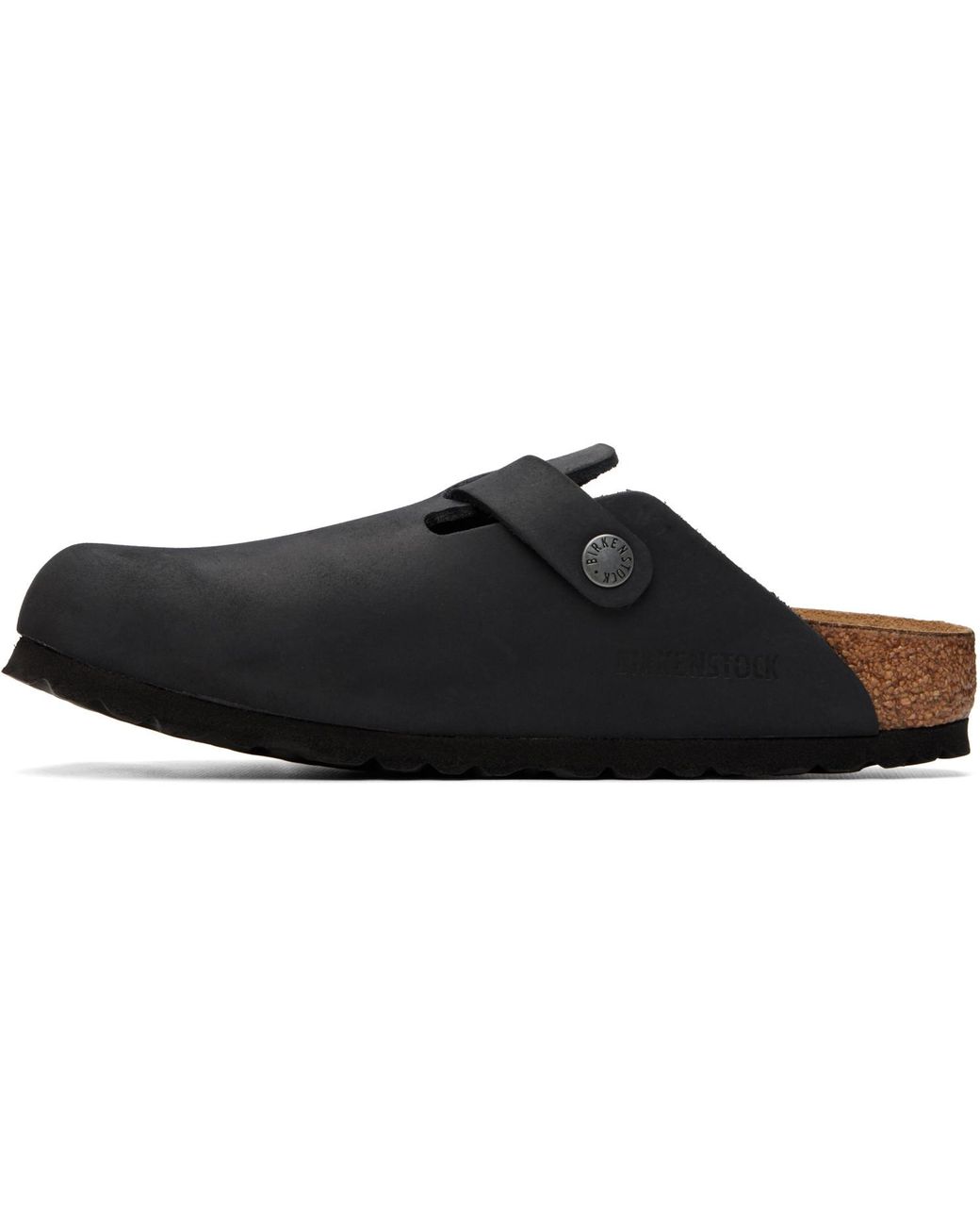 Birkenstock Black Narrow Boston Oiled Leather Loafers