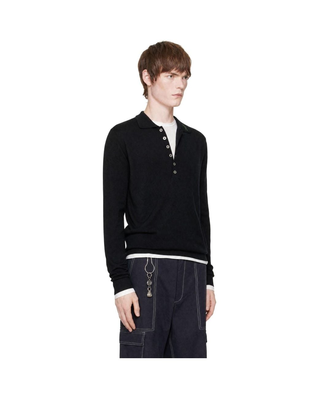 Carrera Black Milton Long-Sleeve Polo for men