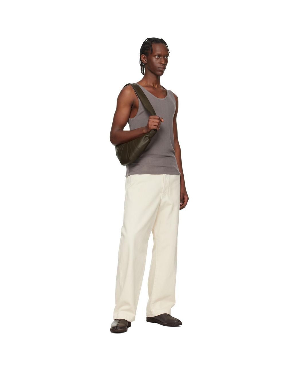 Lemaire Black Khaki Small Croissant Bag for men