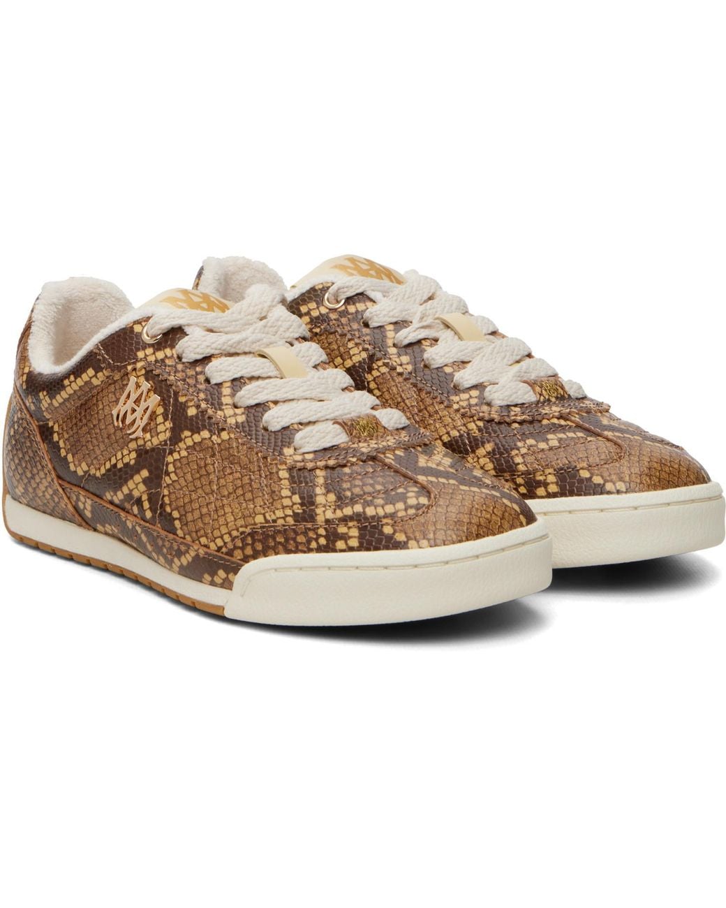 Amiri Brown Python Embossed Coastline Sneakers