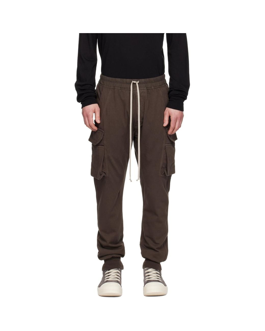Rick Owens Black Temple Mastodon Cut Cargo Pants for men